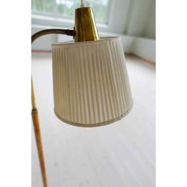 Mid-Century Modern Brass and Brown Leather Floor Lamp from Falkenbergs Belysning, Sweden, 1960s For Sale - Image 13 of 18