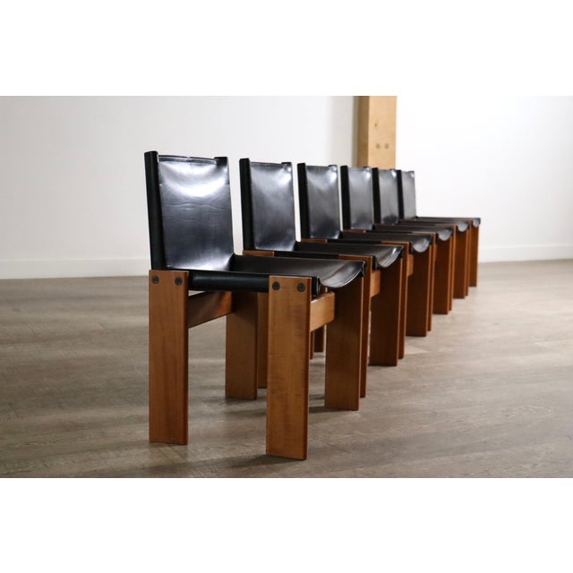 Black Monk Dining Chairs by Afra and Tobia Scarpa for Molteni, Italy, 1974, Set of 6 For Sale - Image 8 of 12