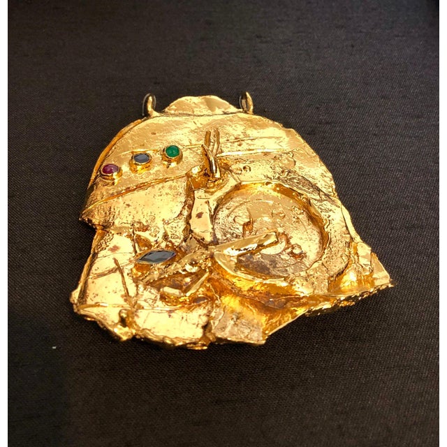 Igael Tumarkin, Gilt Bronze Sculpture Brooch Wearable Art Israeli Tumarkin Abstract Surrealist, c.1960s-1970s For Sale - Image 10 of 14