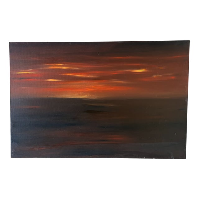 ArpVerdeacqua, Deep Brutalist Modern Sunset, Acrylic on Canvas For Sale
