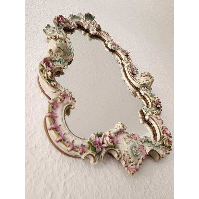 Vintage Baroque Wall Mirror from the Rudolf Kämmer Porcelain Manufactory, 1950s For Sale - Image 6 of 18