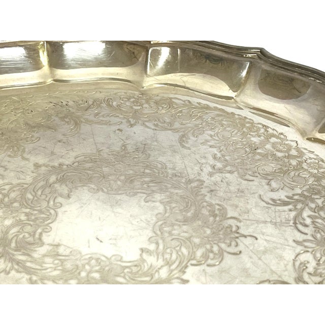 Vintage International Silver Co. Silverplate Footed Tray For Sale In West Palm - Image 6 of 12