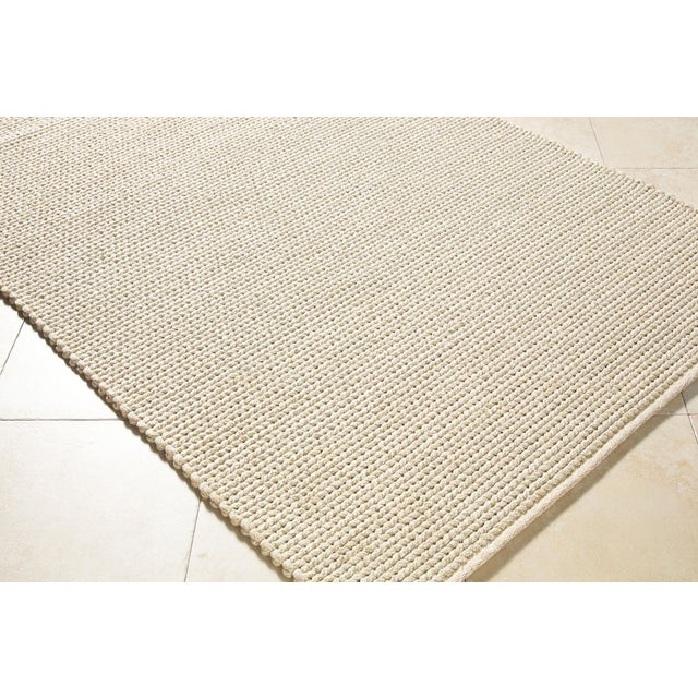 Nautical Beach House Handmade Rug Ivory 5x8 For Sale - Image 3 of 4