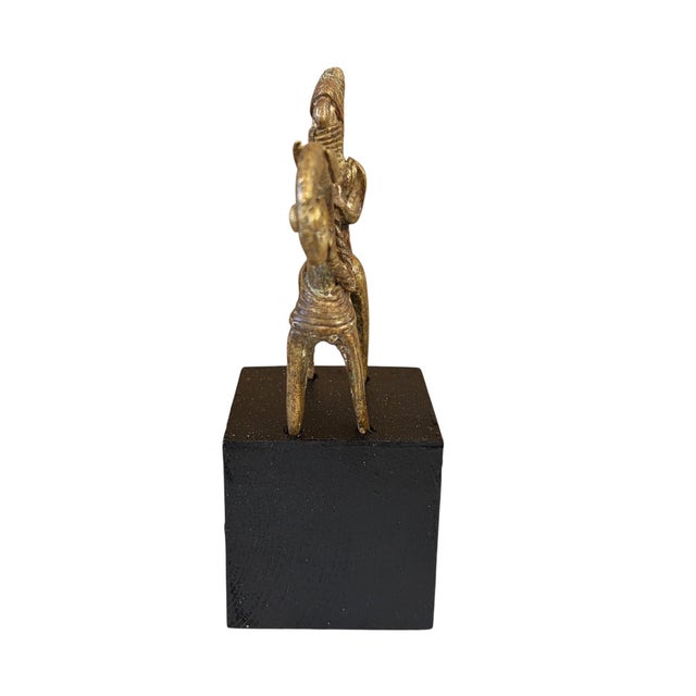 Vintage African Dogon Bronze Horseman Gold Weight Mali 5.25" H on Stand For Sale - Image 4 of 6