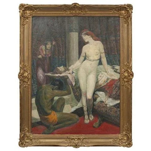 Salome, Oil on Board, Early 1900s For Sale - Image 5 of 7