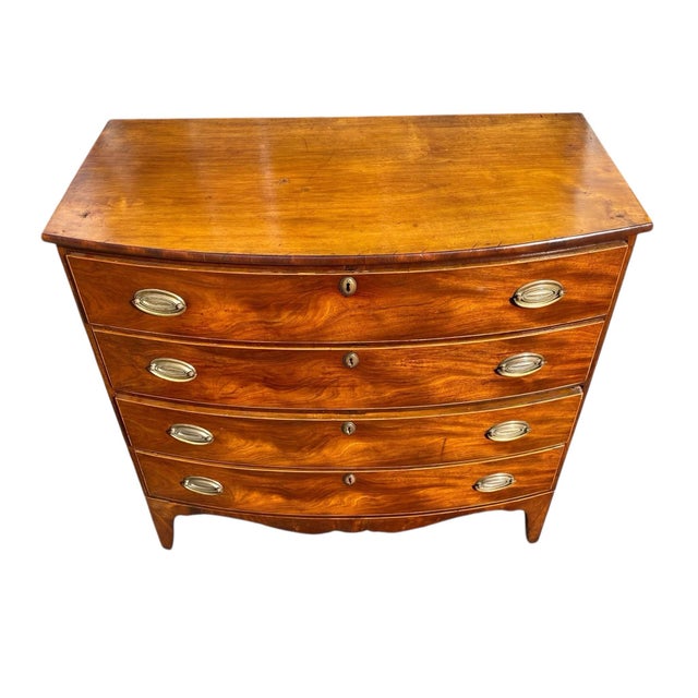 Early 19th Century Antique Massachusetts Federal Mahogany Chest of Drawers / Dresser For Sale - Image 5 of 12