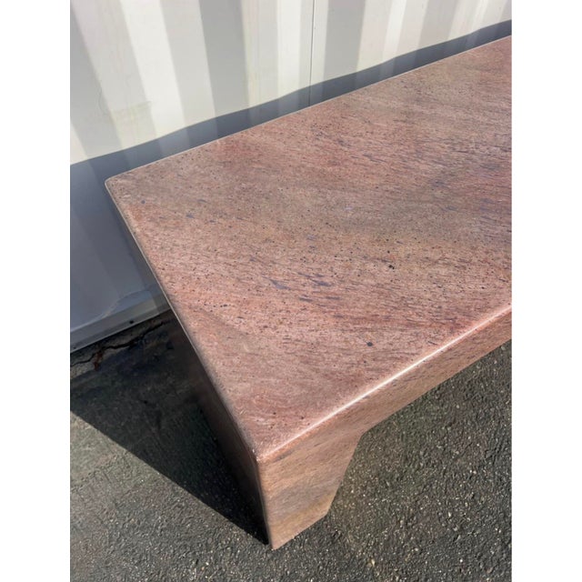 Metal 1980’s Sculptural Postmodern Brass & Purple Plaster Console Table For Sale - Image 7 of 8