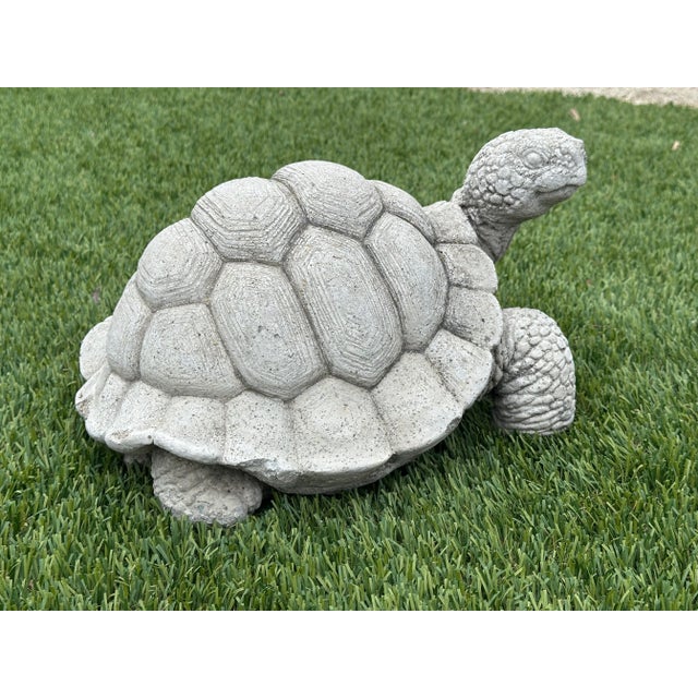Stone Cast Stone Tortoise Garden Ornament For Sale - Image 7 of 8