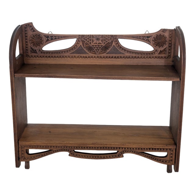 Antique Carved Wall Shelf, 1920s For Sale