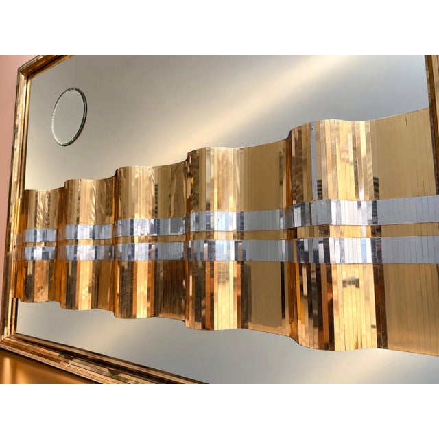 Curtis Jere Vintage 1980s Mixed Gold & Silver Metal Geometric Mirrored Wall Sculpture - Hollywood Regency For Sale - Image 4 of 10