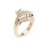 Finely detailed vintage diamond bypass ring, crafted in 14 karat yellow gold. Two heart shaped diamonds are estimated at...