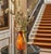 Bulbous Orange Marbled Flared Lip Art Glass Vase For Sale In New York - Image 6 of 16