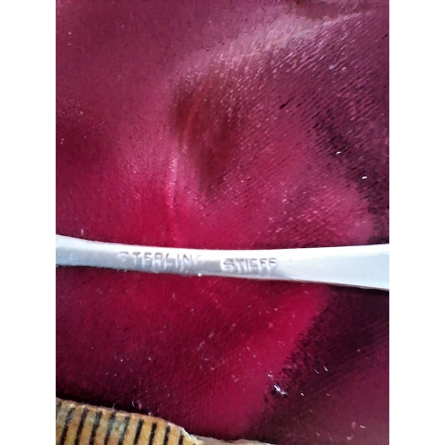The Stieff Co. Antique Stieff Sterling Silver Rose Repousee Chocolate Spoon - No Monogram For Sale - Image 4 of 5
