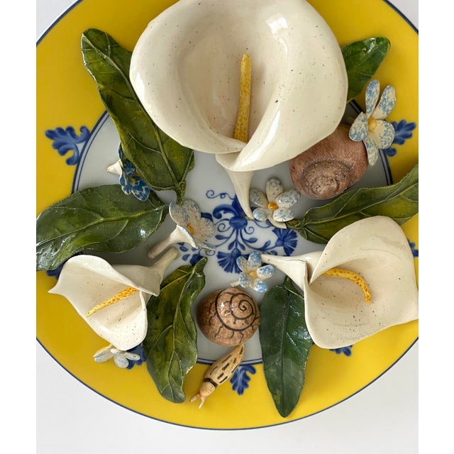 French Christine Viennet French Art Pottery "Trompe L'oeil" Art Plate For Sale - Image 3 of 9