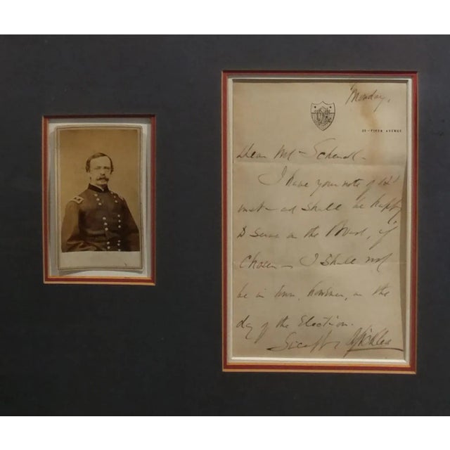 Daniel Sickles -US Civil War General-Original Signed letter & CDV Photo -c1860 Original Carte de Visite photograph and a...
