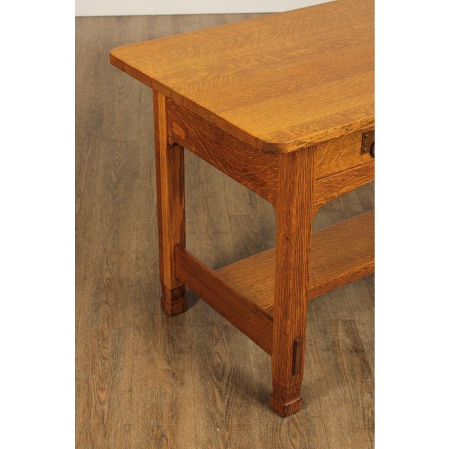 Stickley Brothers Antique Mission Oak Library Table For Sale - Image 10 of 12