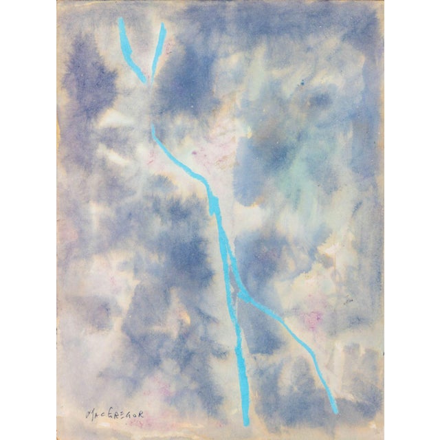 Sky Blue Willard MacGregor Abstract Watercolors, 2 For Sale - Image 8 of 11
