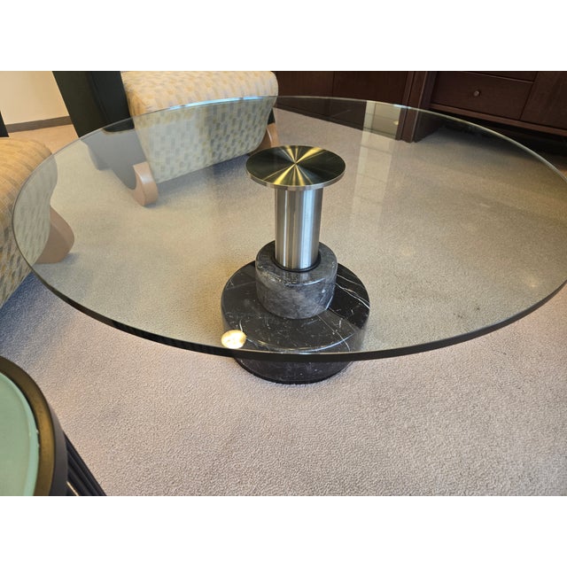 Black Acerbis Menhir Glass Coffee Table For Sale - Image 8 of 9