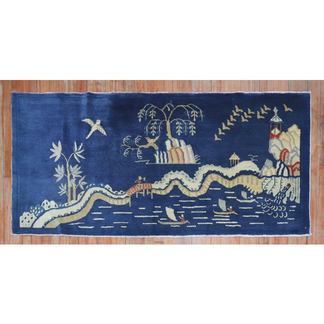 Antique Chinese Pictorial Small Runner For Sale - Image 9 of 18
