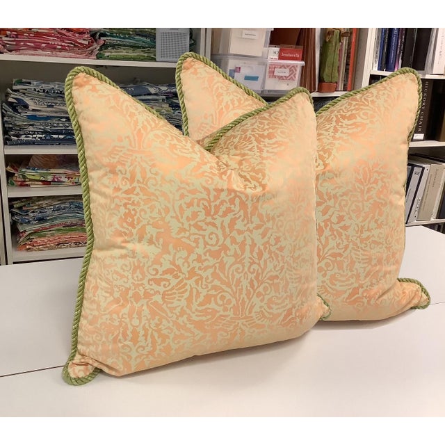 Textile Fortuny-Style Pillows and Bolster Pillows- 3 Pieces For Sale - Image 7 of 8