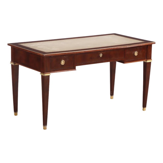 Directoire-Style Mahogany Bronze-Mounted Writing Desk in the Manner of Maison Jansen, C. 1940. For Sale