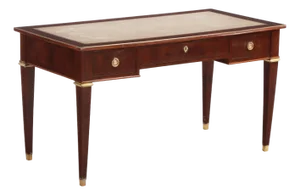 Directoire-Style Mahogany Bronze-Mounted Writing Desk in the Manner of Maison Jansen, C. 1940.