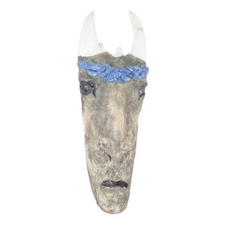 European Studio Potter Stoneware Sculpture with Horn-Like Form, 1970s For Sale
