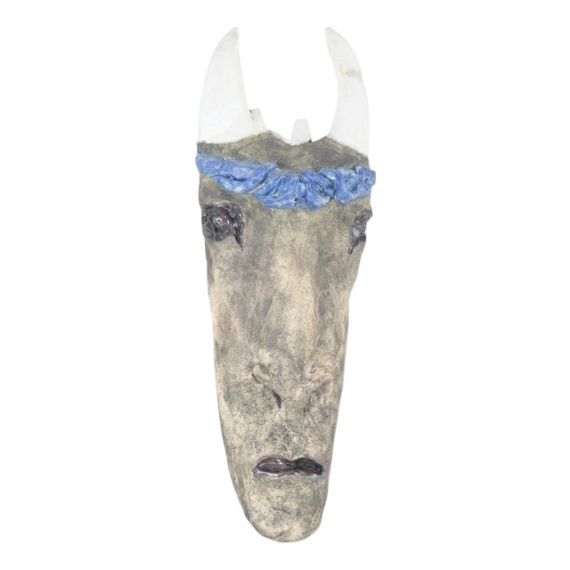 European Studio Potter Stoneware Sculpture with Horn-Like Form, 1970s For Sale