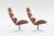 EJ5 Corona Lounge Chairs in Steel and Cognac Leather by Poul M. Volther for Erik Jørgensen, 1960s, Set of 2 For Sale - Image 3 of 8