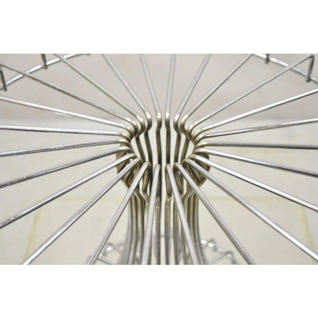 Vintage Mid Century Modern Chrome Metal Wire Pedestal Cake Stand For Sale In Philadelphia - Image 6 of 8