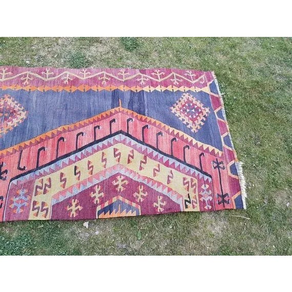 Turkish 1970s Vintage Turkish Wool Kilim Runner - 2′9″ × 11′1″ For Sale - Image 3 of 9