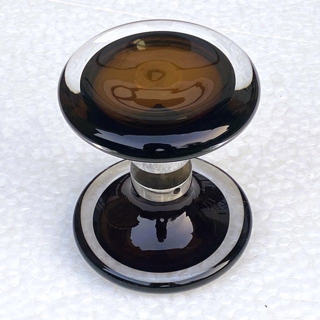 Murano Sommerso Glass Push and Pull Door Handles with Chrome, 1970, Set of 2 For Sale - Image 4 of 11