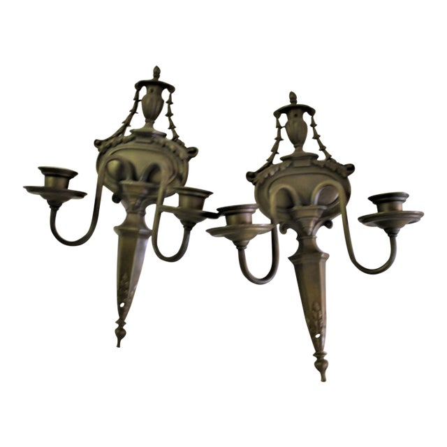 1940,s American Design Sconces with Bronze Castings - Pair For Sale