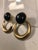 Metal 1970s Trifari Black Enamel & Gold Door Knocker Earrings, A Pair For Sale - Image 7 of 8