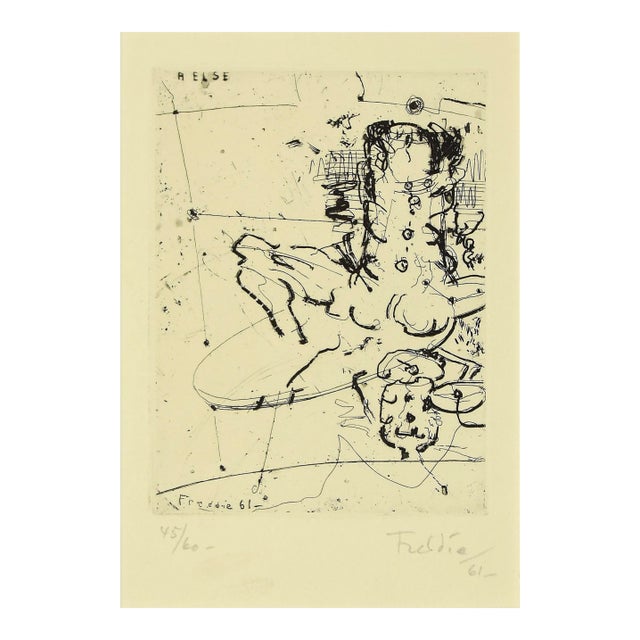 Wilhelm Freddie, Composition, Etching, 1961 For Sale