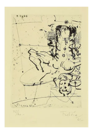 Wilhelm Freddie, Composition, Etching, 1961