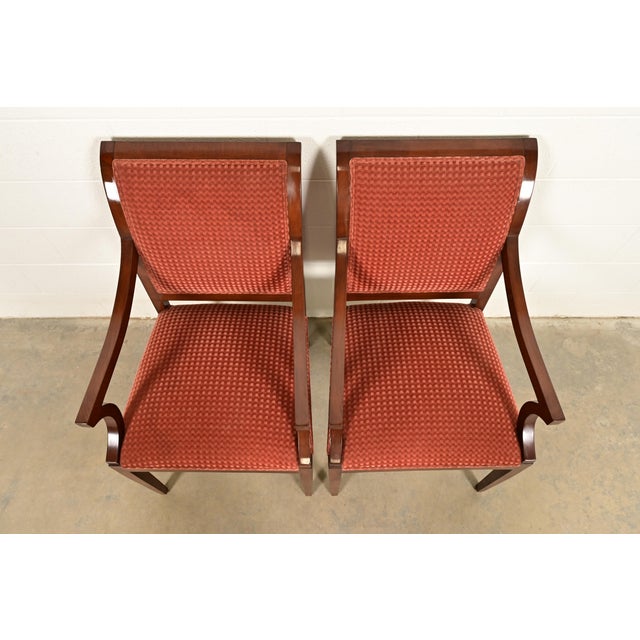 Late 20th Century Smith & Watson Regency Carved Mahogany Armchairs, Pair For Sale - Image 5 of 14