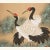 Wood 1970s Yuko, Chinese Silk Screen "The Pine Tree and the Cranes Are Never Aging" For Sale - Image 7 of 12