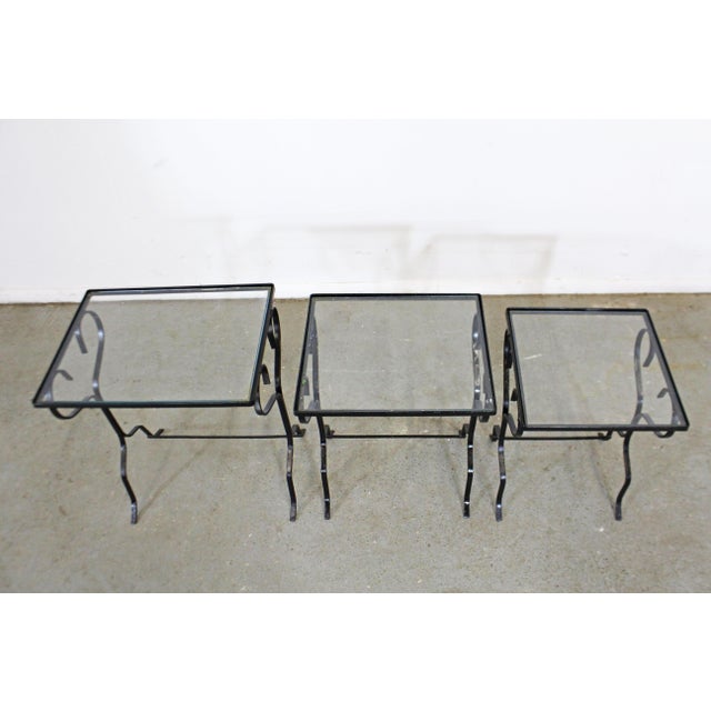 Set of 3 Wrought Iron Meadowcraft Dogwood Iron Outdoor Patio Nesting