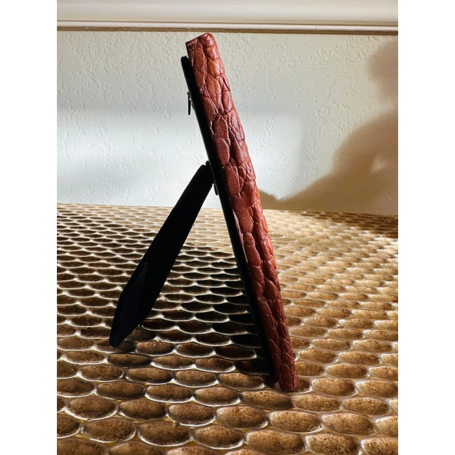 Vintage Italian 1970’s Picture Frame of CeramicWith Alligator Detail in Bronze /Brown For Sale - Image 4 of 9