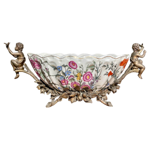 Porcelain and Bronze Cup Planter
