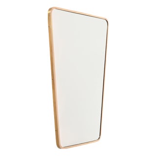 Large Tapered Rectangular Brass Mirror by Gio Ponti, Italy, 1950s For Sale