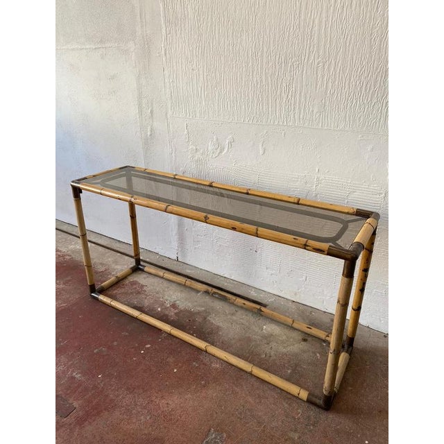 Italian Mid-Century Modern Bamboo Coffee Table from Banci, 1970s For Sale - Image 4 of 11