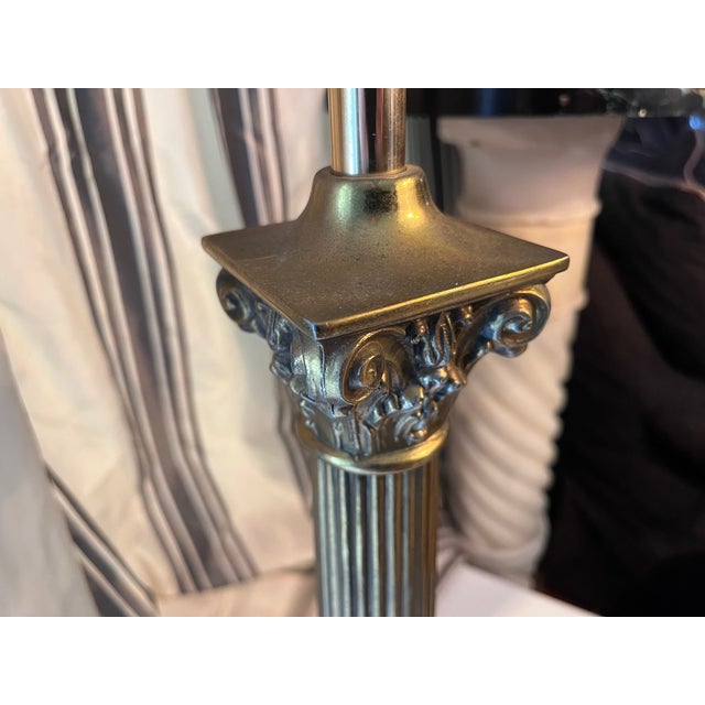 Brass Classical Corinthian Column Table Lamp For Sale In Saint Louis - Image 6 of 8
