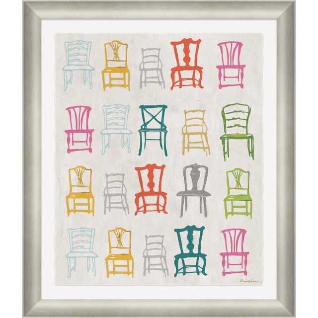 Painted Chairs in Multi By Dana Gibson, Framed Art Print For Sale