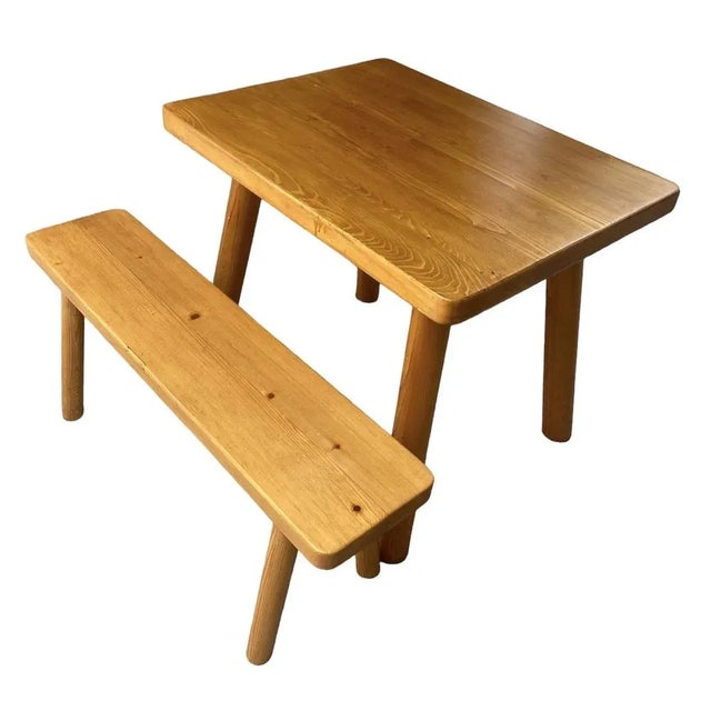 Modern Set of High Table & Bench attributed to René Martin for Charlotte Perriand, 1965 For Sale - Image 3 of 8