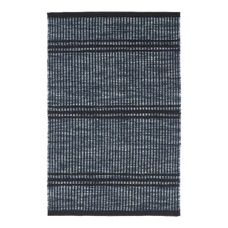 Dash & Albert by Annie Selke Malta Navy Woven Wool Rug, 3' x 5' For Sale