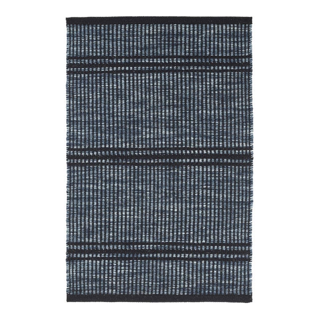 Dash & Albert by Annie Selke Malta Navy Woven Wool Rug, 3' x 5' For Sale