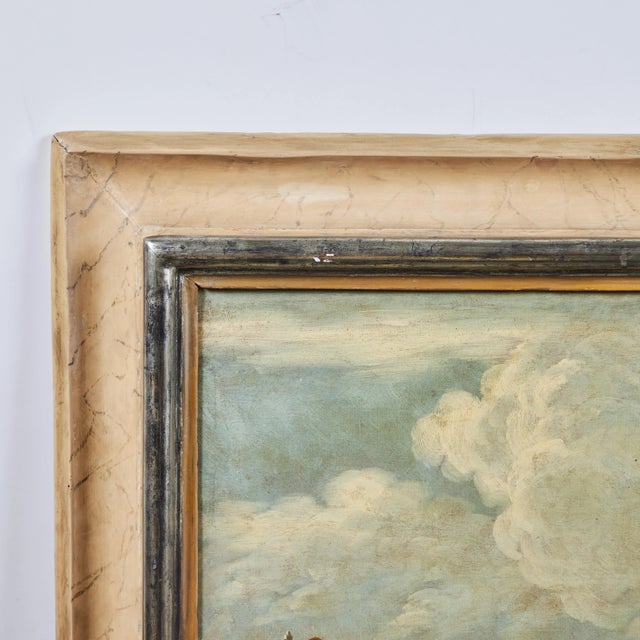 17th century oil on panel of Piazza di Spagna. Italian school. Frame later.