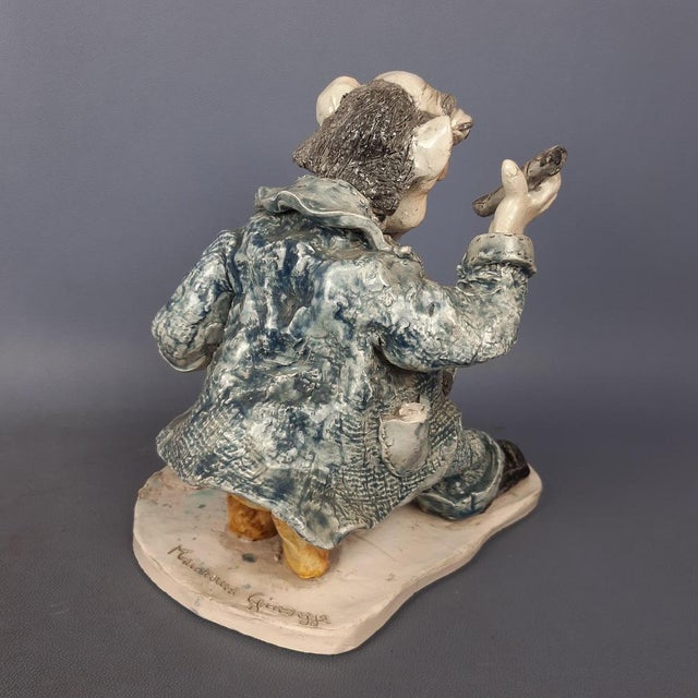 1980s Vintage Scalfaro Ceramic Humorous Political Figure by Maiorana Giuseppe, 1960s For Sale - Image 5 of 18